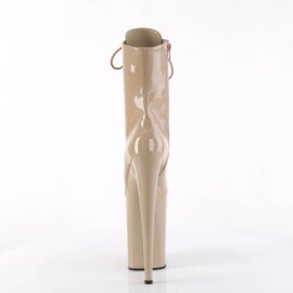 Pleaser INFINITY-1020 Stivaletti con Plateau Vernice Beige EU-35 / US-5