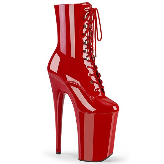 Pleaser INFINITY-1020 Stivaletti con Plateau Vernice Rosso EU-36 / US-6