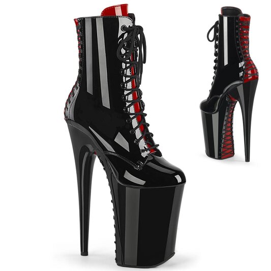 Pleaser INFINITY-1020FH Stivaletti con Plateau Vernice Nero EU-39 / US-9