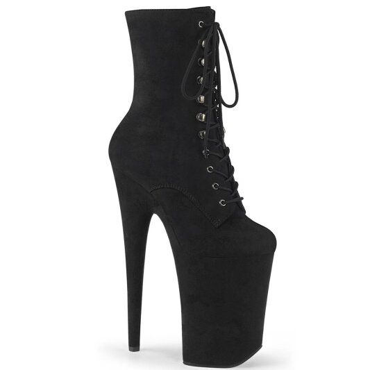 Pleaser INFINITY-1020FS Stivaletti con Plateau Camoscio Sintetico Nero EU-37 / US-7