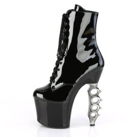 Pleaser IRONGRIP-1020 Stivaletti con Plateau Vernice Nero EU-35 / US-5