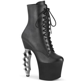Pleaser IRONGRIP-1020 Stivaletti con Plateau Similpelle Nero EU-35 / US-5