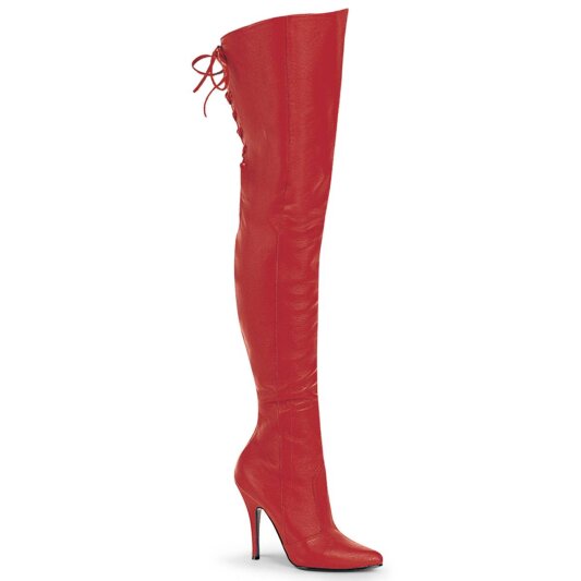 Pleaser LEGEND-8899 Stivali sopra il Ginocchio Pelle Rosso EU-39 / US-9