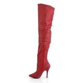 Pleaser LEGEND-8899 Stivali sopra il Ginocchio Pelle Rosso EU-39 / US-9