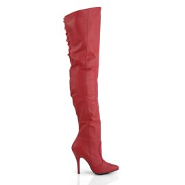 Pleaser LEGEND-8899 Stivali sopra il Ginocchio Pelle Rosso EU-39 / US-9