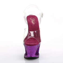 Pleaser MOON-708LG Sandali con Plateau Trasparente Viola...