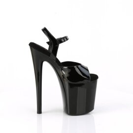 Pleaser NAUGHTY-809 Sandali con Plateau Vernice Nero EU-35 / US-5