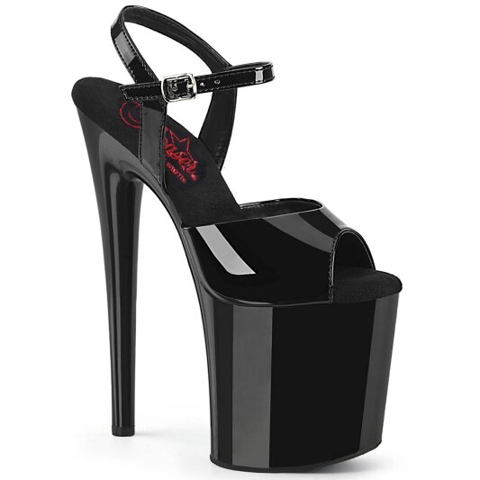 Pleaser NAUGHTY-809 Sandali con Plateau Vernice Nero EU-37 / US-7