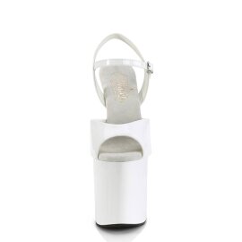 Pleaser NAUGHTY-809 Sandali con Plateau Vernice Bianco...