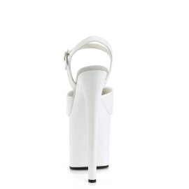 Pleaser NAUGHTY-809 Sandali con Plateau Vernice Bianco EU-41 / US-11