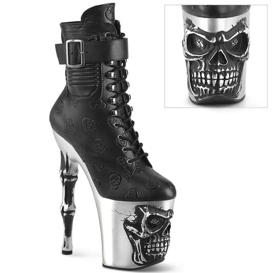 Pleaser RAPTURE-1020STR-02 Stivaletti con Plateau Similpelle Nero EU-35 / US-5