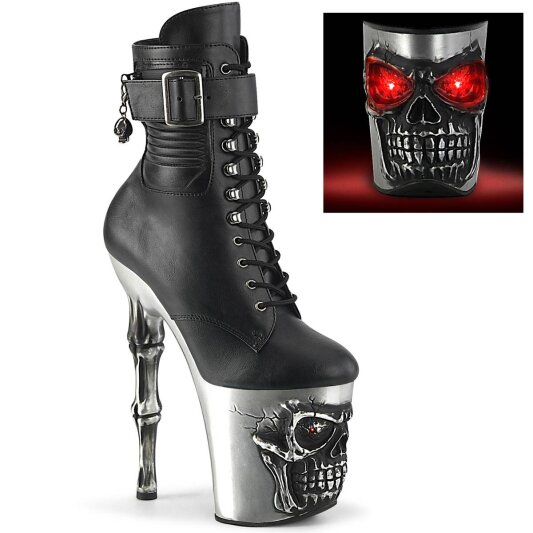 Pleaser RAPTURE-1020STR-LT Stivaletti con Plateau Similpelle Nero EU-39 / US-9