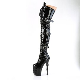 Pleaser RAPTURE-3028 Stivali Sopra Il Ginocchio con Plateau Vernice Nero EU-37 / US-7