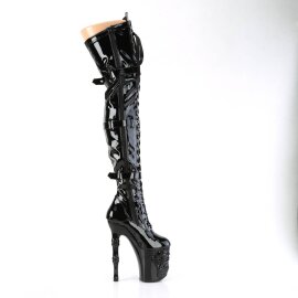 Pleaser RAPTURE-3028 Stivali Sopra Il Ginocchio con Plateau Vernice Nero EU-37 / US-7