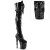 Pleaser RAPTURE-3028 Stivali Sopra Il Ginocchio con Plateau Vernice Nero EU-37 / US-7