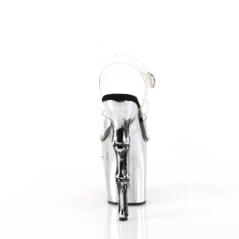 Pleaser RAPTURE-808-LT Sandali con Plateau Trasparente Argento EU-35 / US-5