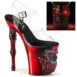 Pleaser RAPTURE-808-LT Sandali con Plateau Trasparente Rosso EU-35 / US-5