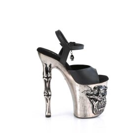 Pleaser RAPTURE-809-LT Sandali con Plateau Similpelle Nero Argento EU-35 / US-5