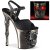 Pleaser RAPTURE-809-LT Sandali con Plateau Similpelle Nero Argento EU-35 / US-5