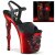 Pleaser RAPTURE-809-LT Sandali con Plateau Similpelle Nero Rosso EU-35 / US-5