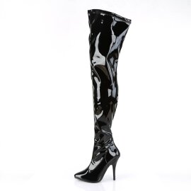 Pleaser SEDUCE-3000 Stivali Sopra Il Ginocchio Vernice Nero EU-37 / US-7