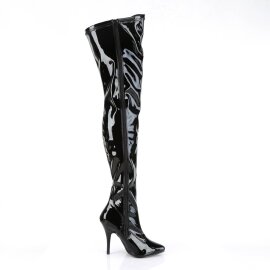 Pleaser SEDUCE-3000 Stivali Sopra Il Ginocchio Vernice Nero EU-37 / US-7