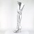 Pleaser SEDUCE-3000 Stivali Sopra Il Ginocchio Similpelle Argento EU-36 / US-6