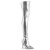Pleaser SEDUCE-3000 Stivali Sopra Il Ginocchio Similpelle Argento EU-37 / US-7