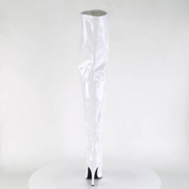 Pleaser SEDUCE-3000 Stivali Sopra Il Ginocchio Vernice Bianco EU-37 / US-7