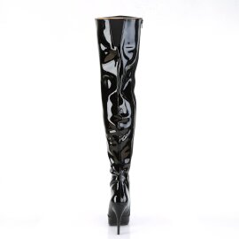 Pleaser SEDUCE-3010 Stivali Sopra Il Ginocchio Vernice Nero EU-37 / US-7