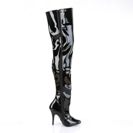Pleaser SEDUCE-3010 Stivali Sopra Il Ginocchio Vernice Nero EU-37 / US-7