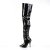 Pleaser SEDUCE-3010 Stivali Sopra Il Ginocchio Vernice Nero EU-38 / US-8