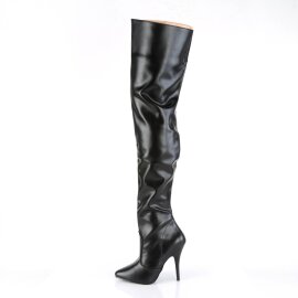 Pleaser SEDUCE-3010 Stivali Sopra Il Ginocchio Similpelle Nero EU-38 / US-8