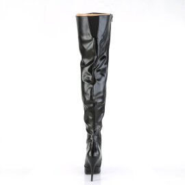 Pleaser SEDUCE-3010 Stivali Sopra Il Ginocchio Similpelle Nero EU-38 / US-8
