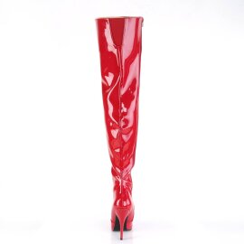 Pleaser SEDUCE-3010 Stivali Sopra Il Ginocchio Vernice Rosso EU-38 / US-8