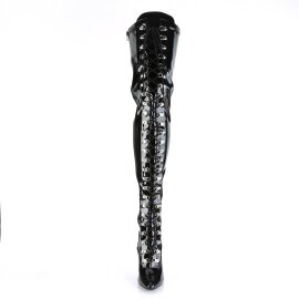 Pleaser SEDUCE-3024 Stivali Sopra Il Ginocchio Vernice Nero EU-38 / US-8