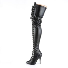 Pleaser SEDUCE-3024 Stivali Sopra Il Ginocchio Similpelle Nero EU-43 / US-13