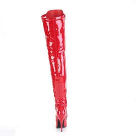 Pleaser SEDUCE-3024 Stivali Sopra Il Ginocchio Vernice Rosso EU-38 / US-8