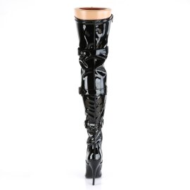 Pleaser SEDUCE-3028 Stivali Sopra Il Ginocchio Vernice Nero EU-37 / US-7