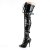 Pleaser SEDUCE-3028 Stivali Sopra Il Ginocchio Vernice Nero EU-38 / US-8