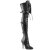 Pleaser SEDUCE-3028 Stivali Sopra Il Ginocchio Similpelle Nero EU-37 / US-7