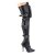 Pleaser SEDUCE-3028 Stivali Sopra Il Ginocchio Similpelle Nero EU-37 / US-7