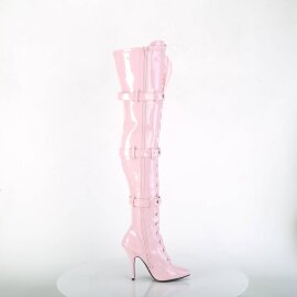 Pleaser SEDUCE-3028 Stivali Sopra Il Ginocchio Vernice Rosa Chiaro EU-38 / US-8