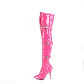 Pleaser SEDUCE-3028 Stivali Sopra Il Ginocchio Vernice Rosa EU-37 / US-7