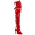 Pleaser SEDUCE-3028 Stivali Sopra Il Ginocchio Vernice Rosso EU-37 / US-7