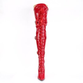 Pleaser SEDUCE-3028 Stivali Sopra Il Ginocchio Vernice Rosso EU-38 / US-8