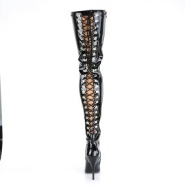 Pleaser SEDUCE-3063 Stivali Sopra Il Ginocchio Vernice Nero EU-37 / US-7