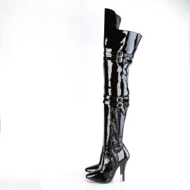 Pleaser SEDUCE-3080 Stivali Sopra Il Ginocchio Vernice Nero EU-37 / US-7
