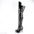 Pleaser SEDUCE-3080 Stivali Sopra Il Ginocchio Vernice Nero EU-37 / US-7