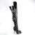 Pleaser SEDUCE-3080 Stivali Sopra Il Ginocchio Vernice Nero EU-37 / US-7